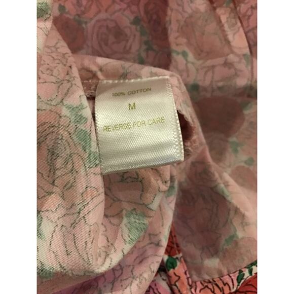 Garnet Hill Pajama Set Womens Sz Medium Floral 100% Cotton Tops Pants New no Tag - Picture 5 of 10